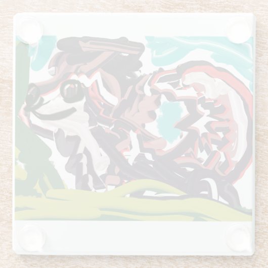 Wolf im Frühling Glasuntersetzer (Rückseite)