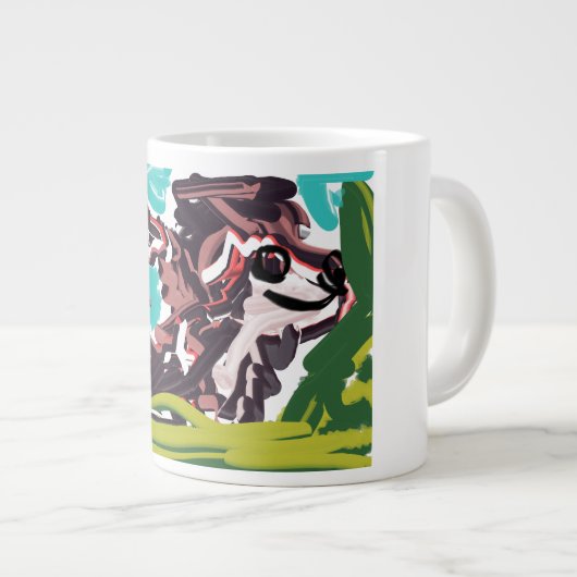 Wolf im Frühling Jumbo-Tasse (Vorderseite Rechts)