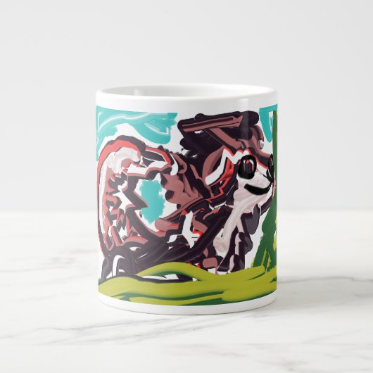 Wolf im Frühling Jumbo-Tasse (Vorderseite)