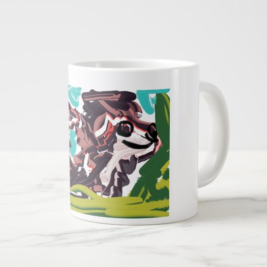 Wolf im Frühling Jumbo-Tasse (Vorderseite Rechts)