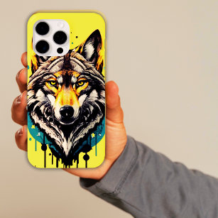 Wolf im gelben Hintergrund Case-Mate iPhone Hülle
