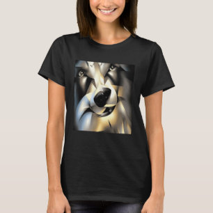 Wolf im geometrischen Stil T-Shirt