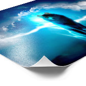 Wolf im Gewitter Fotodruck (Ecke)