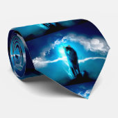 Wolf im Gewitter Krawatte (Gerollt)