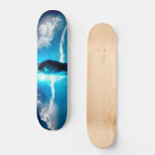 Wolf im Gewitter Skateboard (Vorderseite)