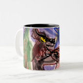 Wolf im Herbst Zweifarbige Tasse (Vorderseite Links)