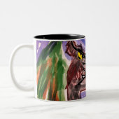 Wolf im Herbst Zweifarbige Tasse (Links)