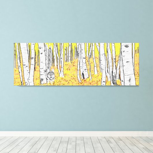 Wolf im Herbstwald Leinwanddruck (Insitu (Holzboden))