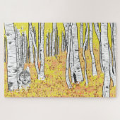 Wolf im Herbstwald Puzzle (Horizontal)