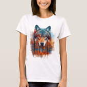 Wolf im Herbstwald T-Shirt (Vorderseite)
