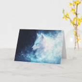 Wolf im Himmelstraum glühen Karte (Gelbe Blume)
