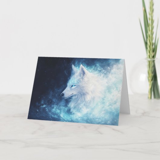 Wolf im Himmelstraum glühen Karte (Vorderseite)