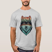Wolf im Hintergrund des Waldes T-Shirt (Vorderseite)