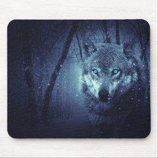 Wolf im Holz Mousepad