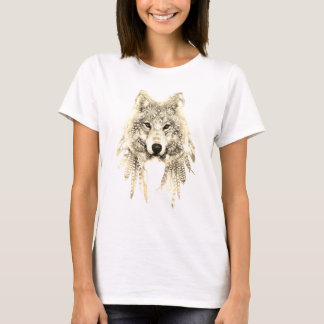 Wolf im indigenen Bekleidungsgewerbe Relaxtes Fit T-Shirt