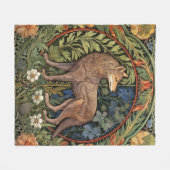 Wolf im Jugendstil des Waldes Fleecedecke (Vorderseite (Horizontal))