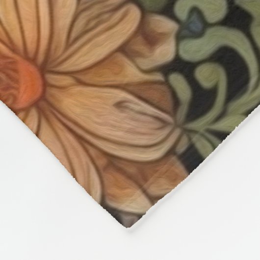 Wolf im Jugendstil des Waldes Fleecedecke (Ecke)