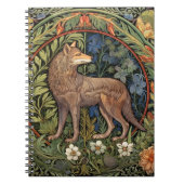 Wolf im Jugendstil des Waldes Notizblock (Vorderseite)