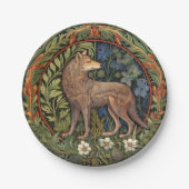 Wolf im Jugendstil des Waldes Pappteller (Vorderseite)