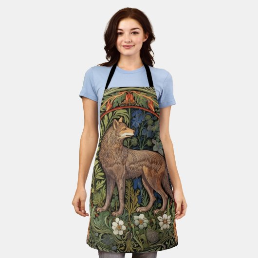 Wolf im Jugendstil des Waldes Schürze (Getragen)