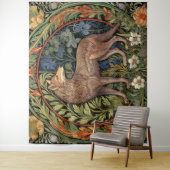 Wolf im Jugendstil des Waldes Wandteppich (Beispiel)