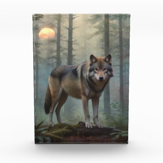 Wolf im Magischen Wald Fotoblock (Vorderseite)