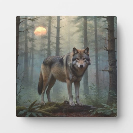 Wolf im Magischen Wald Fotoplatte (Vorderseite)