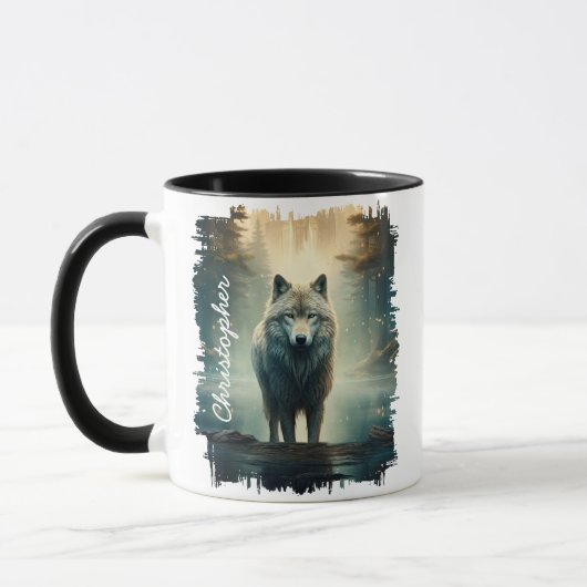 Wolf im Misty Forest Tasse (Links)