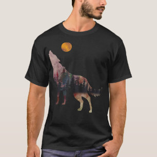 Wolf im Mond Wolf Vikings Wild Lif T-Shirt
