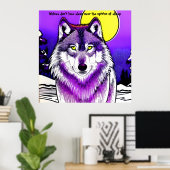 Wolf im Mondlicht. Aristoteles zitiert. Bearbeitba Poster (Heimbüro)