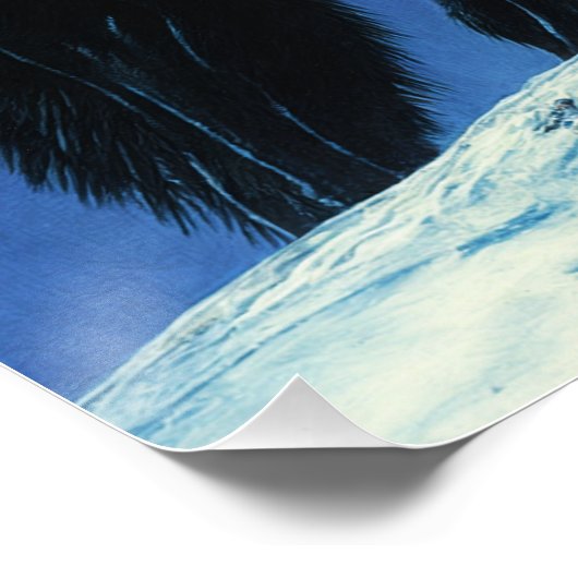 Wolf im Mondlicht Poster (Ecke)