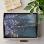 Wolf im Mondlicht - Reflexion violetter Blumen Seidenpapier (Geschenk)