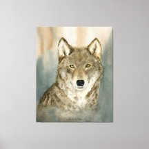 Wolf im Nebel Aquarell