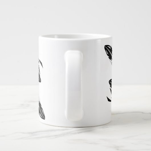 Wolf im Nebel Jumbo-Tasse (Rückseite)