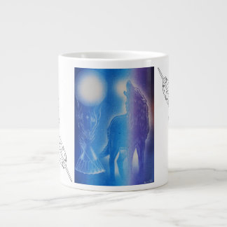 Wolf im Nebel Jumbo-Tasse