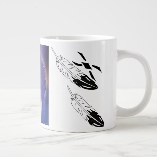 Wolf im Nebel Jumbo-Tasse (Rechts)