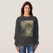 Wolf im Nebel Wasserfarbe Sweatshirt (Vorne ganz)