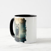 Wolf im nebligen Wald  Tasse (Vorderseite Links)