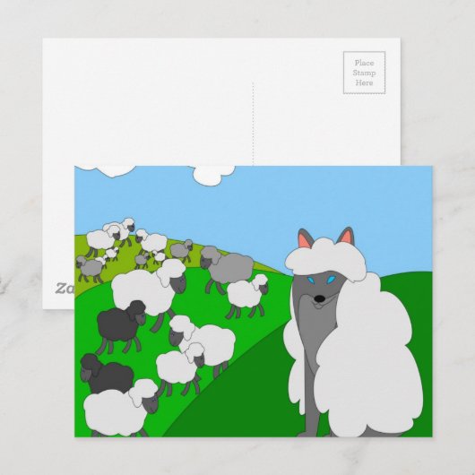 Wolf im Schafspelz Postkarte (Vorne/Hinten)