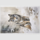 Wolf im Schnee 1 Dekoupage Paper Seidenpapier (Vorderseite)
