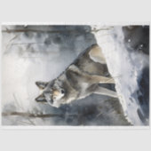 Wolf im Schnee 2 Dekoupage Paper Seidenpapier (Vorderseite)