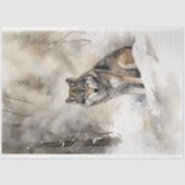 Wolf im Schnee 4 Dekoupage Paper Seidenpapier (Vorderseite)