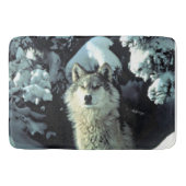 Wolf im Schnee Badematte (Vorderseite)