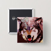 Wolf im Schnee Button (Vorne & Hinten)