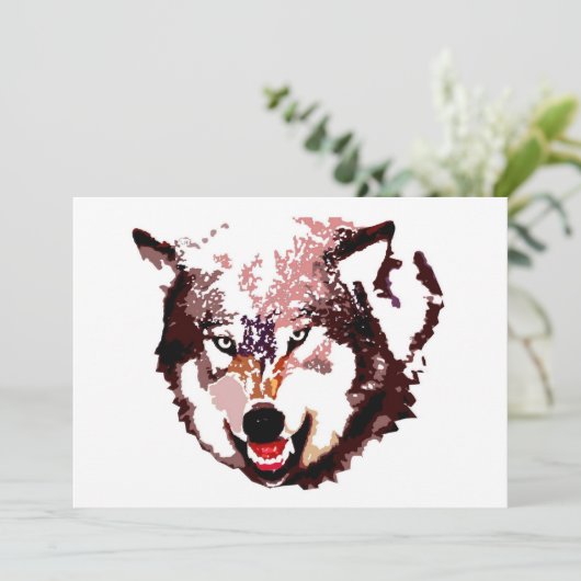 Wolf im Schnee Einladung (Stehend Vorderseite)