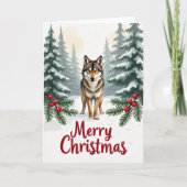 Wolf im Schnee Frohe Weihnachtskarten Forest Scene Karte (Vorderseite)