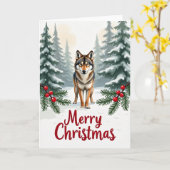 Wolf im Schnee Frohe Weihnachtskarten Forest Scene Karte (Gelbe Blume)
