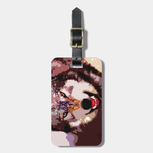 Wolf im Schnee Gepäckanhänger (Vorderseite vertikal)