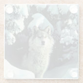 Wolf im Schnee Glasuntersetzer (Rückseite)