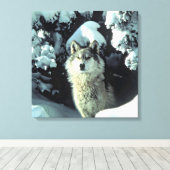 Wolf im Schnee Leinwanddruck (Insitu (Holzboden))